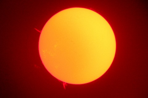 今日の太陽。プロミネンスの高さは地球20個分！