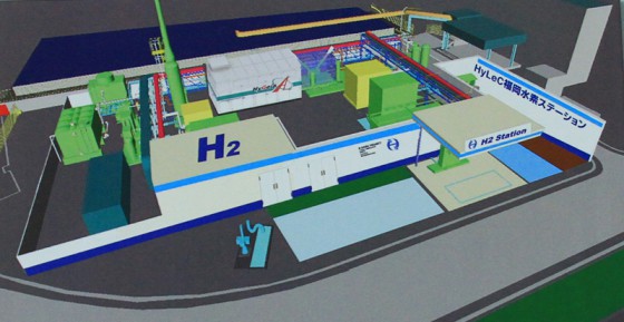中部水処理センターに併設される水素ステーション完成予想図